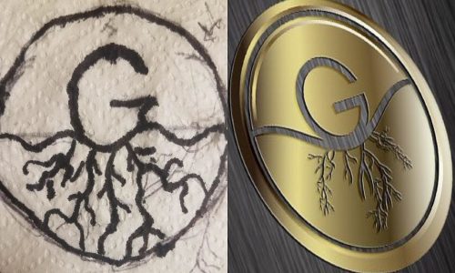 G logo with sketch
